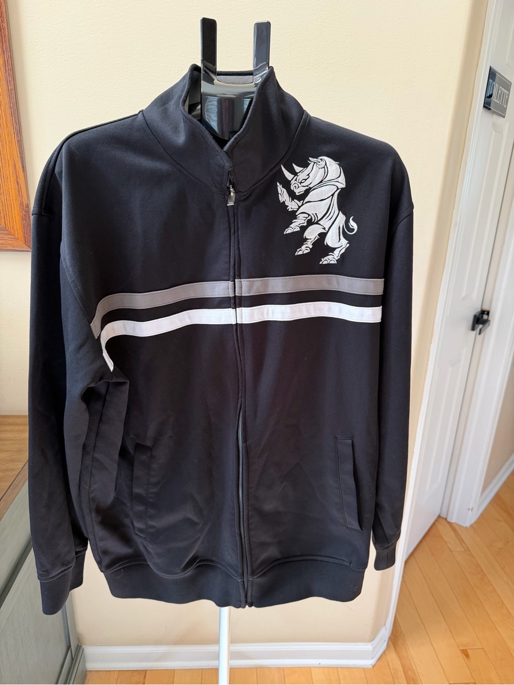 Ecko Unltd Black Track Jacket XL Rhino Embroidered Full Zip Y2K Men’s